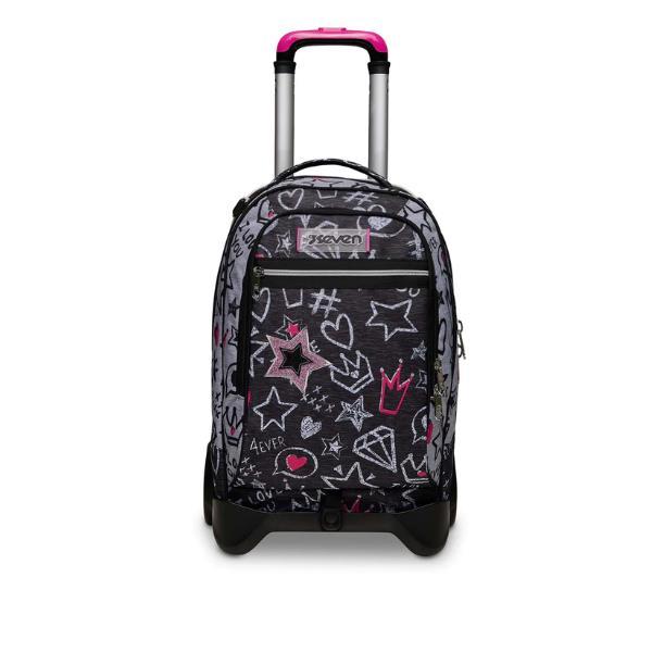SEVEN ZIPPER GLAMY GIRL TROLLEY JACK 2 RUOTE …